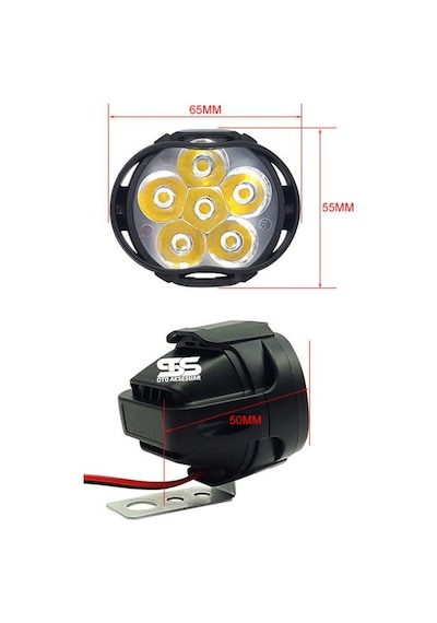 2 Adet Motosiklet Scooter Led Sis Farı Çakar Ve Sabit Mod 6 Ledli Sts Oto Aksesuar