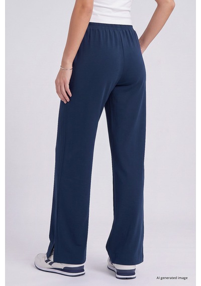 Tommylife Parlament Geniş Paça Pileli Kadın Pantolon - 94688 Mavi