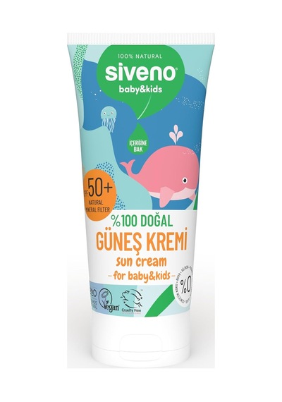 %100 Doğal Bebek Güneş Kremi Leke Karşıtı Nemlendirici Bitkisel Vegan Uva Uvb Spf50+ 50 Ml