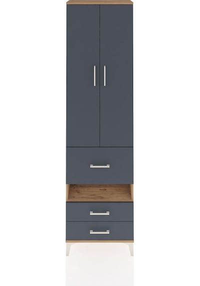 Arges Dolap 3 Raflı 3 Çekmeceli Tek Askılı 60x30x221 Çam-antr... Çam