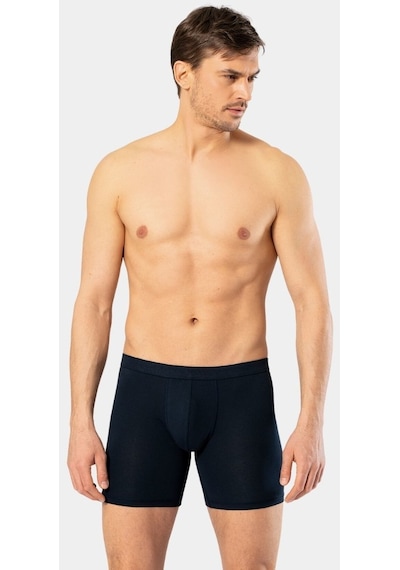Cacharel Erkek Likralı Uzun Boxer Bel Bantlı 1336/Lacivert 001