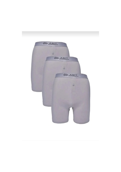 Anıt 1114 Erkek Uzun Likralı Boxer 6 Adet Gri