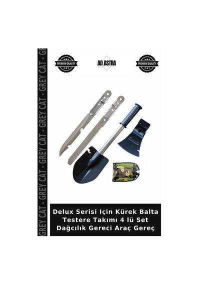 Delux Serisi Için Kürek Balta Testere Takımı 4 Lü Set Dağcılık Gereci Araç Gereç
