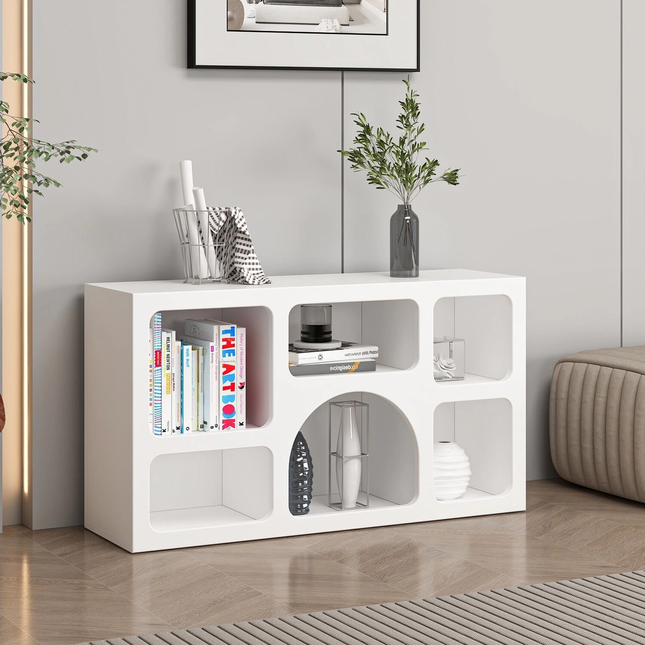 Bohem Kitaplık 90 Cm Mebran - Beyaz Beyaz
