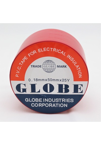 Globe Pvc Elektrik İzolasyon Bant "0.18x50x25yrds" Kırmızı