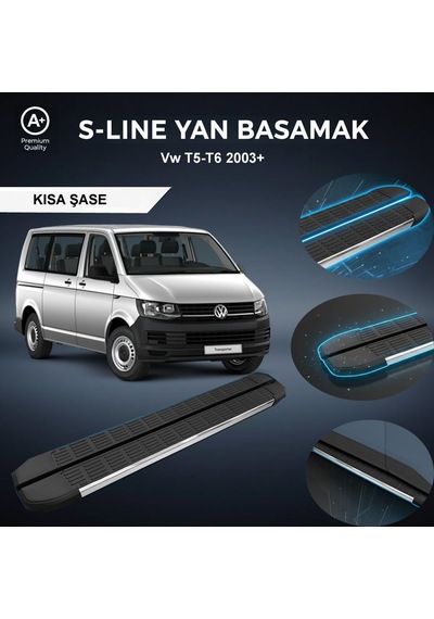 Volkswagen T5/t6 Uzun S-line Premium Krom Yan Basamak 2003 Sonrası