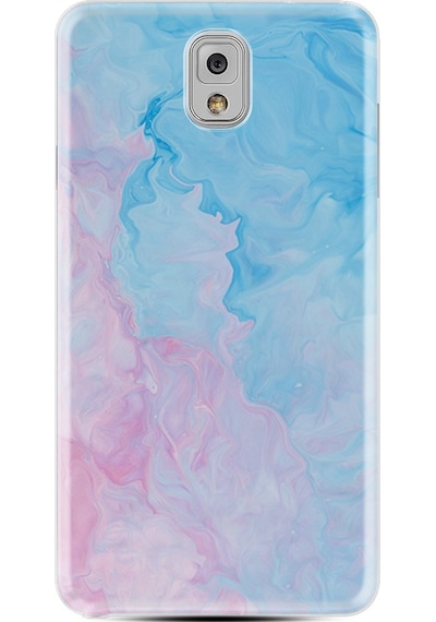 Samsung Uyumlu Galaxy Note 3 Kılıf Silikon Pink Blue Abstract 1385