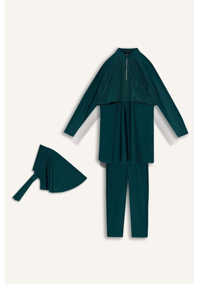 Defacto Regular Fıt 5li Koyu Yeşil Burkini Mayo G8897ax26smgn756 Yeşil-gn756