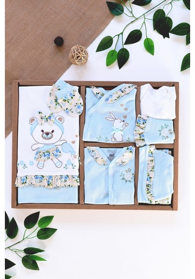 Sitilin Kız Bebek Dantel Fistolu Lüks 10 Lu Hastane Çıkışı Seti Stl6484 Yeşil