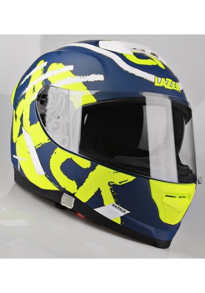 Lazer Rafale Mat Mavi Sarı Güneş Vizörlü Full Face Kask