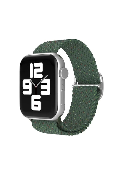Apple Watch 38mm Star Kordon - Benekli Koyu Yeşil Ahşap