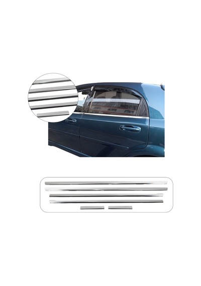 Chevrolet Lacetti Uyumlu 2000 Ve Üzeri Krom Cam Çıtası 6 Parça Paslanmaz Çelik