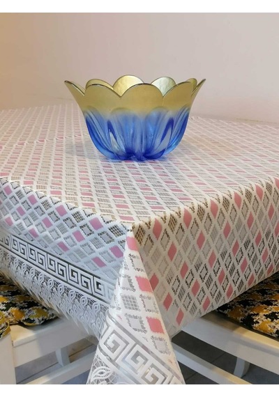 İthal Pvc Muşamba - Desenli Silinebilir Masa Örtüsü 11lace002 Renkli