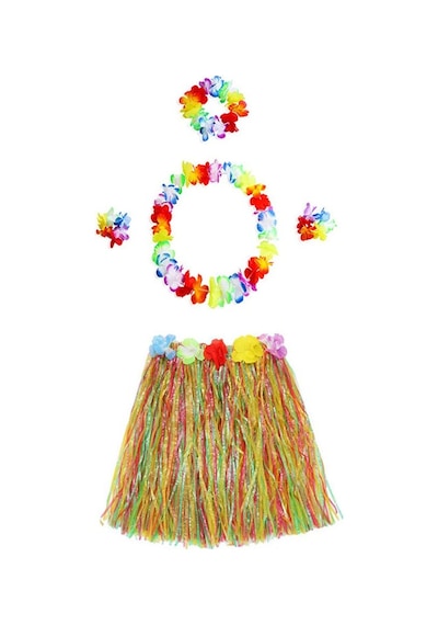 Yetişkin Ve Çocuk Uyumlu Luau Aloha Hawaii Kolye Renkli Etek Tdrtr