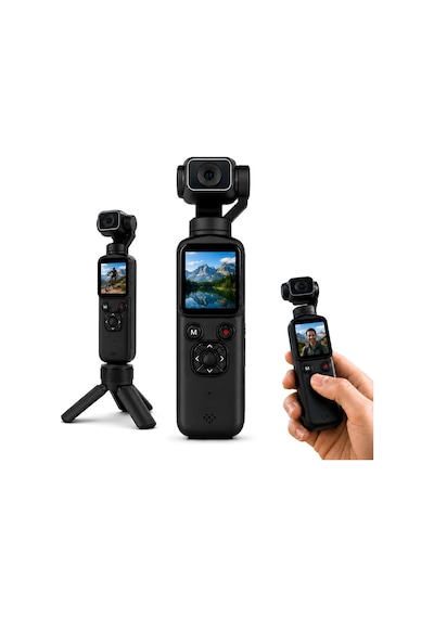 Castu Hjd05 Ultra Kompakt 4k Pocket Kamera 3 Eksen Stabilizasyonlu Wi-fi Kamera Seti Çok Renkli