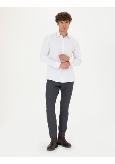 Pierre Cardin Erkek Beyaz Desenli Gömlek 50278184-vr013 Beyaz