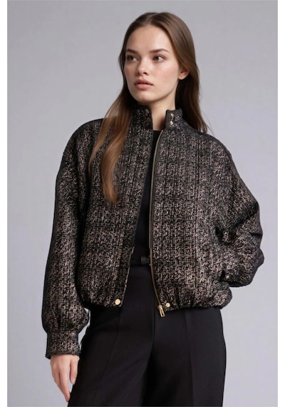 Defacto Dik Yaka Tweed Ceket G8598ax26spbk81 Siyah-bk81