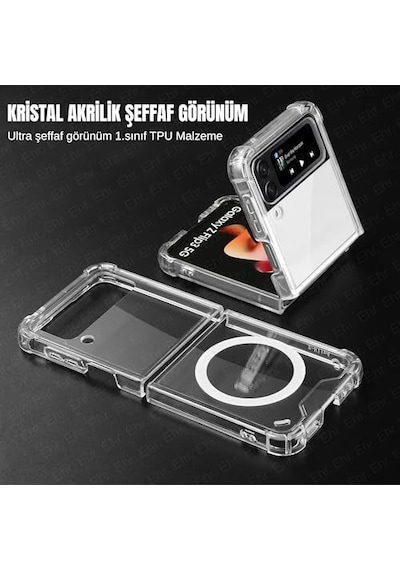 Samsung Galaxy Z Flip 3 Uyumlu Kamera Korumalı Magsafe Wireless Şarj Özellikli Şeffaf Kılıf Şeffaf, Samsung Gala Diğer Samsung Galaxy Z Flip 3 Uyumlu Kamera Korumalı Magsafe Wireless Şarj Özellikli Şeffaf Kılıf Şeffaf, Samsung Gala Diğer