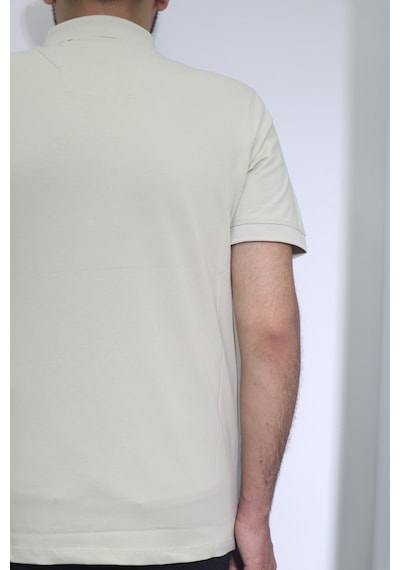 Santa Dmc Tekstil Erkek Cepsiz Desenli Spor Kesim Rahat Kalıp Polo Yaka T-shirt Koyu Bej