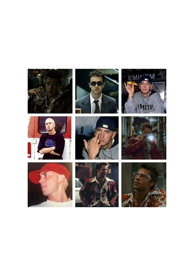 Fight Clup-eminem Kolaj Desenli Tasarım 9 Lu Fotokart Seti