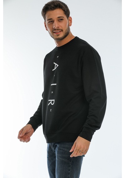 Erkek Bisiklet Yaka Regular Fit Air Baskılı Sweatshirt Spr22sw13 001
