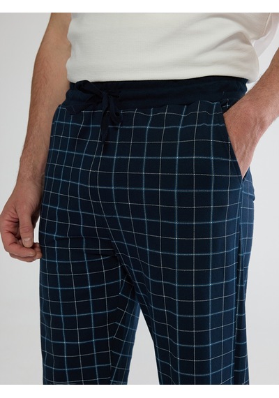 Lc Waikiki Lc Waıkıkı Lacivert Standart Kalıp Ekose Desenli Erkek Pijama Alt