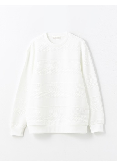 Lcw Vision Beyaz Bisiklet Yaka Uzun Kollu Erkek Sweatshirt