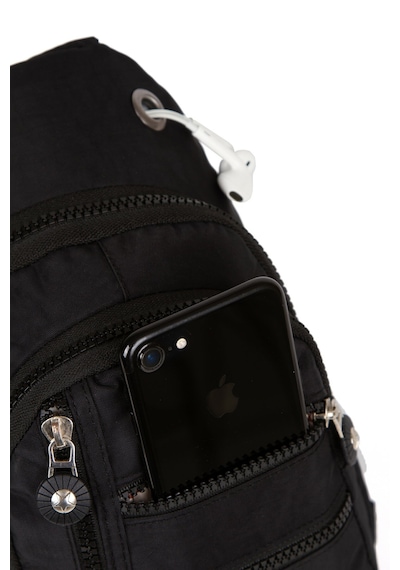 Newish Polo Kadın Krinkıl Kumaş Çapraz Tek Kol Göğüs Ve Omuz Sırt Çantası-crossbody Bag Siyah