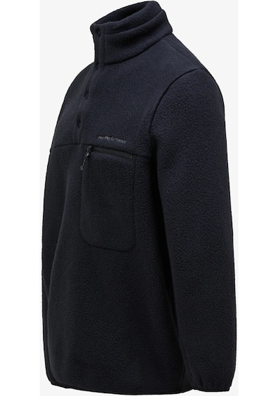 Peak Performance Fleece Snap T-neck Erkek Siyah Sweatshirt G78899010-10011 Siyah