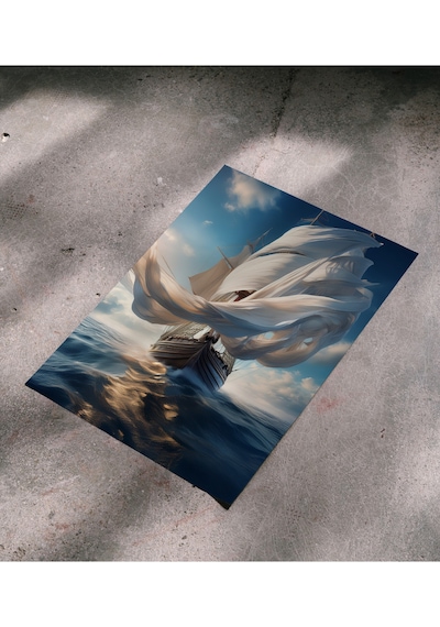 Çerçevesiz Poster Soyut Gemi - Dijital Baskı - Gemi Temalı Poster