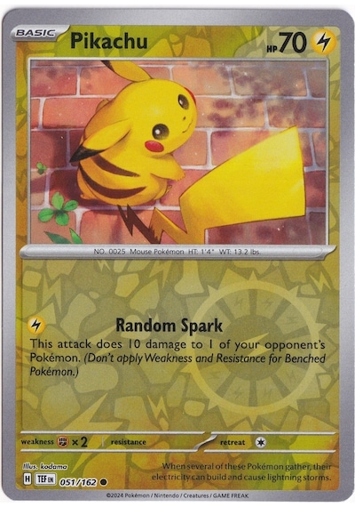 Pikachu Reverse Holo 051/162 - Temporal Forces - Pokemon Kartı Mint