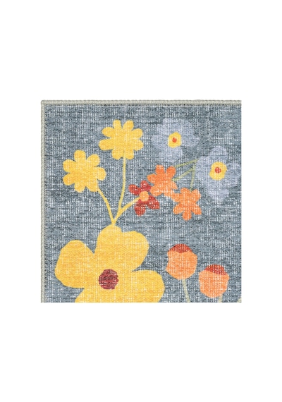 Cool Halı Coloris Çiçekli Renkli Halı Retro Floral Maximalist İnce Yazlık Dekoratif Genç Odası Halı