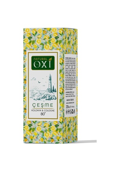 Oxi Natural Premium 80 Kolonya 220ml Cam Şişe Kutulu - Çeşme