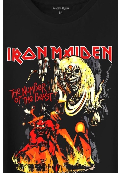 Iron Maiden 2 The Number Of The Beast Music Baskılı Tişört Unisex T-shirt 001