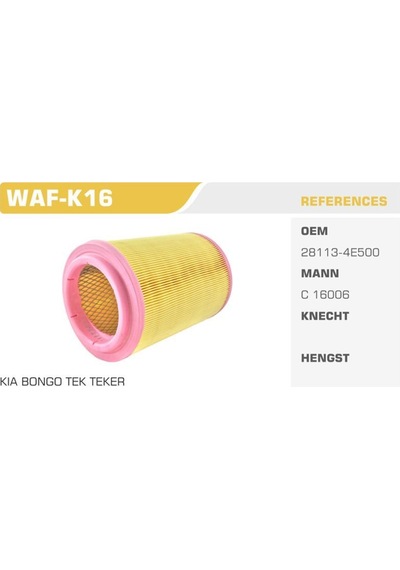 WINKEL WAF-K16 WINKEL HAVA FİLTRESİ BONGO K2900 08- TEK TEKER
