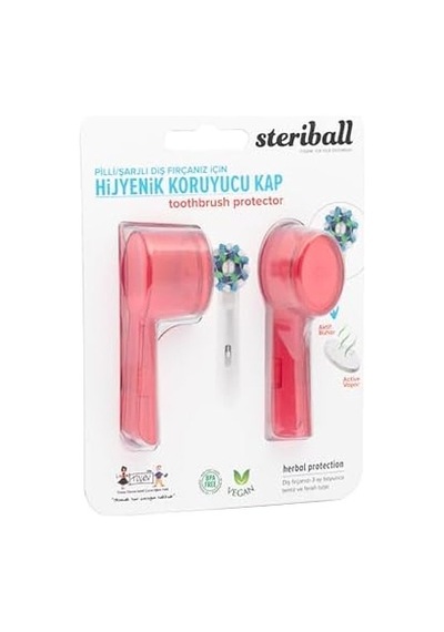 Şarjlı Ve Pilli Diş Fırçaları İçin Hijyenik Diş Fırçası Koruma Kabı-2'li Kırmızı