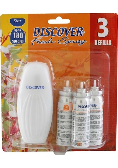 Discover Fresh Koku Makinesi + Yedek Sprey Star 3 x 15 ML Discover Fresh Koku Makinesi + Yedek Sprey Star 3 x 15 ML