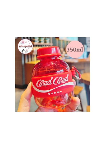 Mini Renkli Su Şişesi 350ml Figürlü Renkli Mini Suluk Matara 350ml Kırmızı