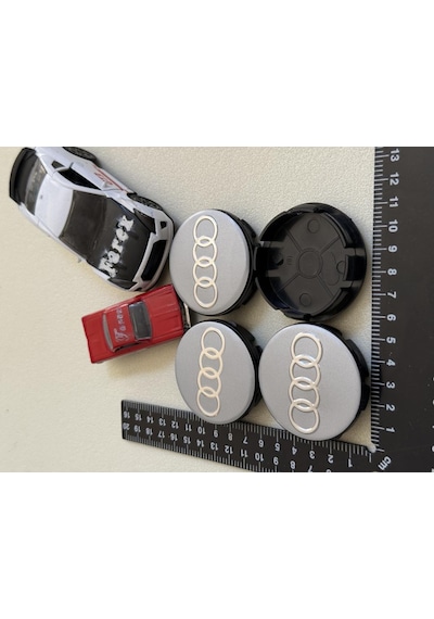 Audi Gri Jant Kapak Arması Seti 4 Lü 3m 3d Abs