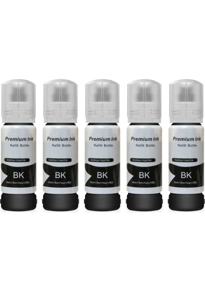 Epson Ecotank L3160 L5190 L6190 İçin 5 Adet Siyah Photoink Mürekkep