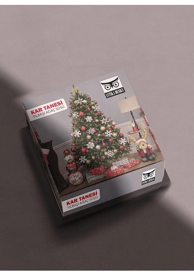 Kar Tanesi Yılbaşı Ağaç Süsü İpli 6'lı Paket 9 9 Cm