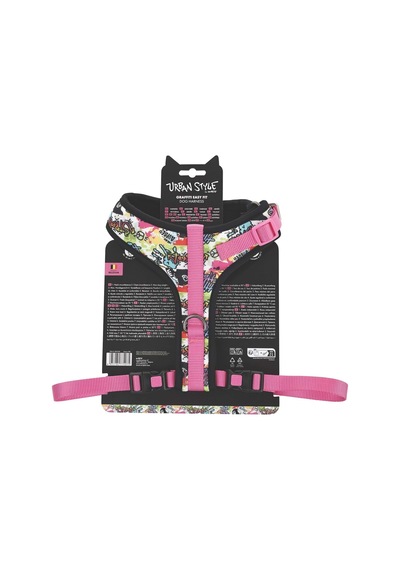 M-pets Urban Style Graffıtı Easy Fit Köpek Göğüs Tasması L Çok Renkli
