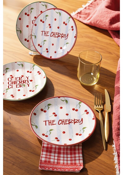 Keramika Cherry Ege Pasta Tabağı 20 Cm 4 Adet 23950-51 Çok Renkli