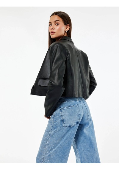 Koton Taş Detaylı Wide Leg İndigo Kadın Jean Pantolon 7wal40025md
