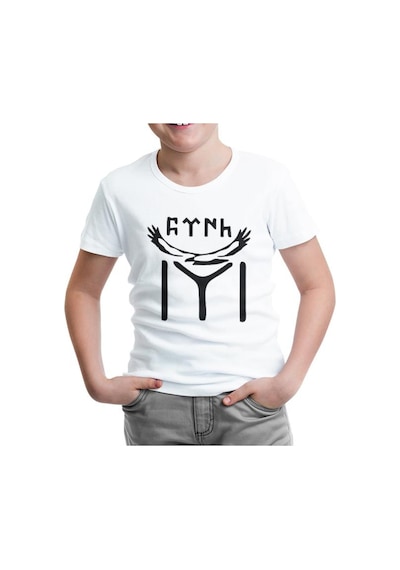 Lord Tshirt Türk Kayı Boyu Bayrak - Logo Beyaz Çocuk Tshirt