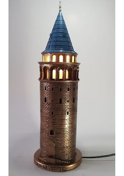 Galata Kulesi Bronz Gece Lambası
