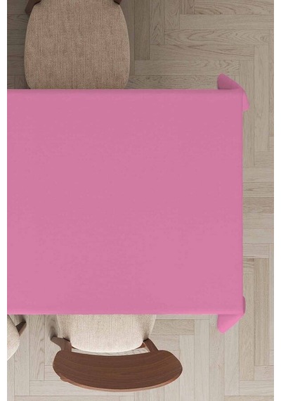Pembe Sade Tek Renk Leke Tutmaz Premium Masa Örtüsü Mso014n11