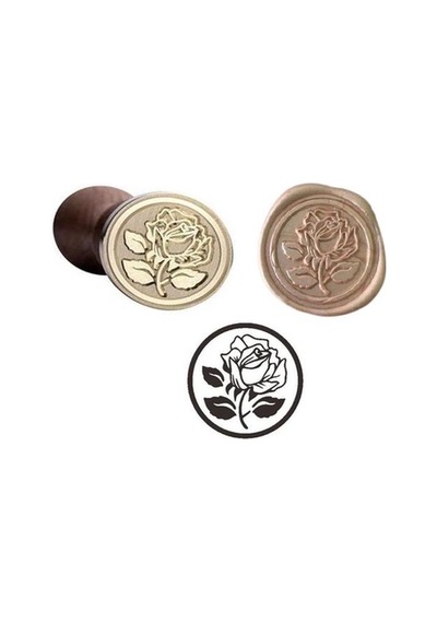 Mektup Damga Mühürü Elegant Rose + 30 Mühür Mumu + Eritme Kaşığı