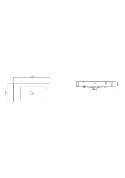 Lapino Minos 70 x 36 CM Lavabo