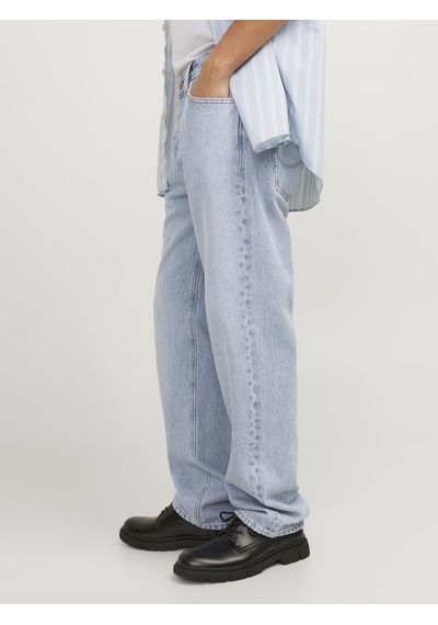 Jack & Jones Erkek Relaxed Fit Yüksek Bel Jean - Chris - 12254099 Blue Denim